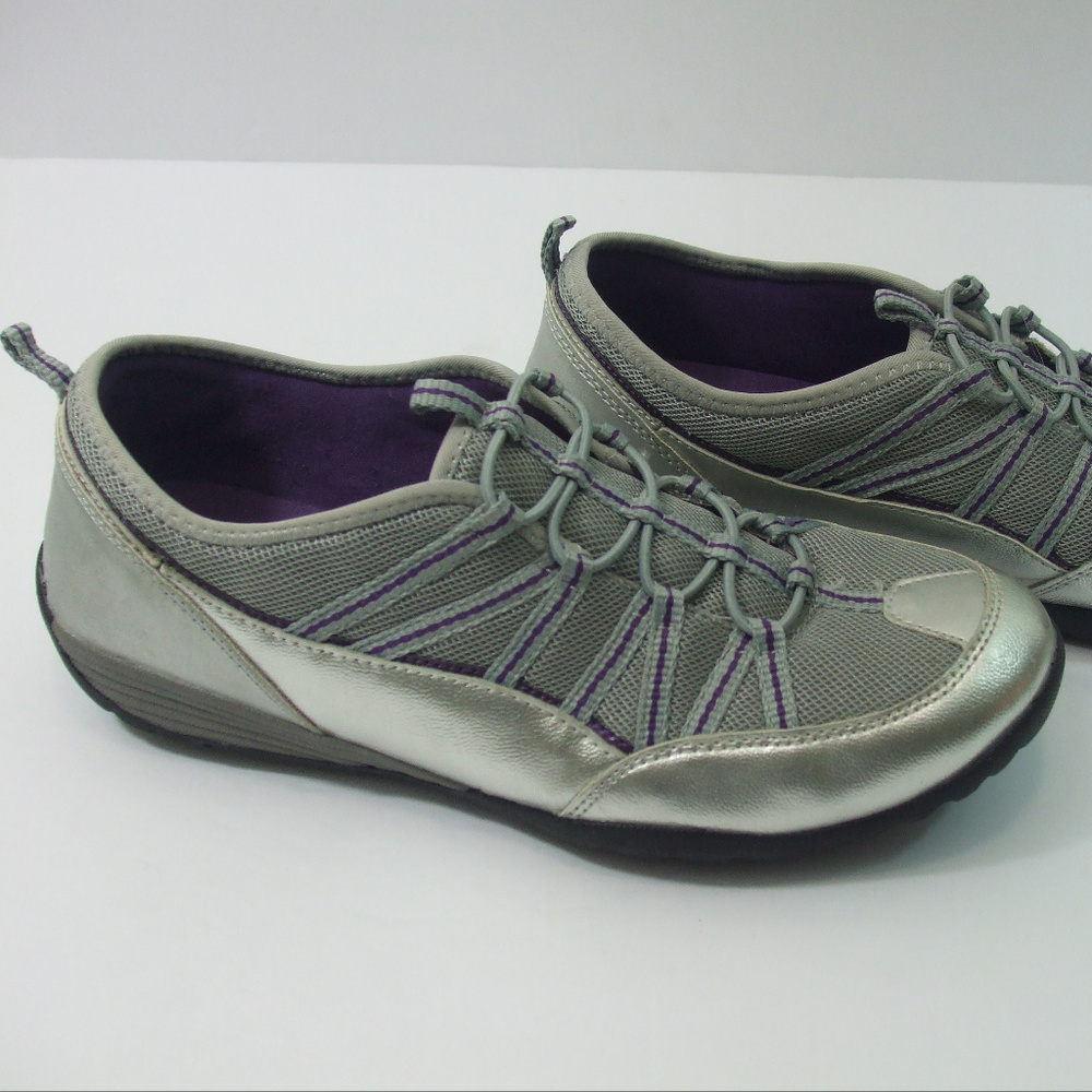 Croft & Barrow Dana Shoes Silver Sneakers 10M Slip